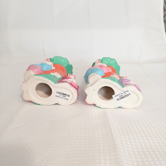 Rabbit Candle Holders Painted Ceramic Carrot Easter Bunnys Mr Mrs - Picture 5 of 9